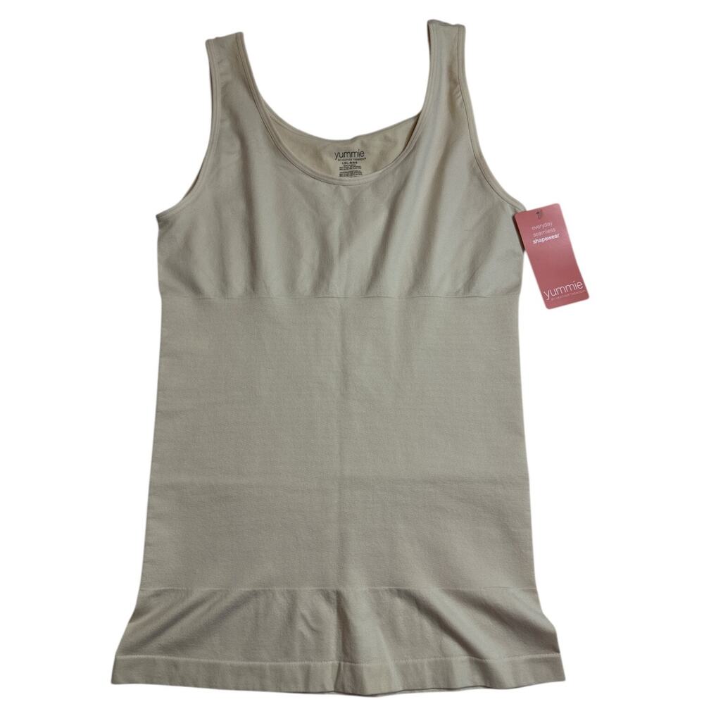 Yummie by Heather Thomson Tank‎ Top Womens L/XL 3 Panel Boyfriend Cami Shapewear